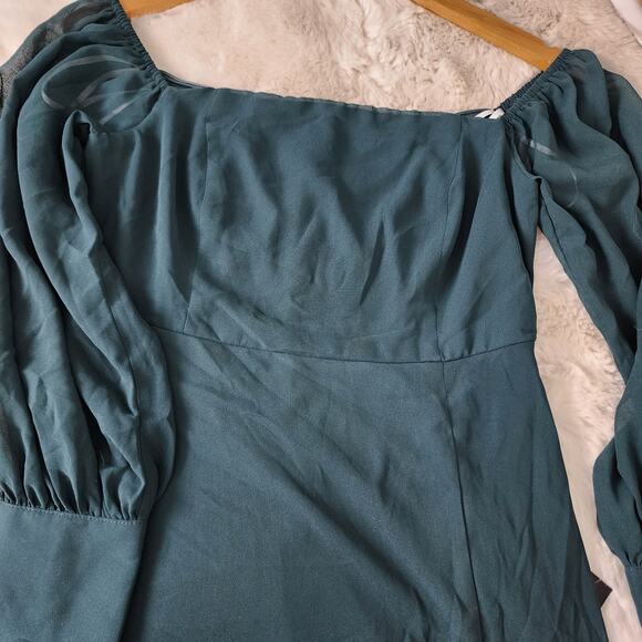 NEW Lulus Feel The Romance Emerald Green Off The Shoulder Maxi Dress - Picture 14 of 15